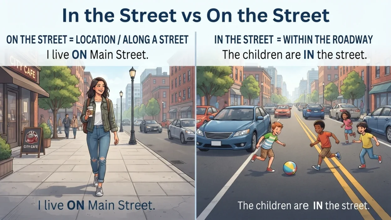 In the Street vs On the Street