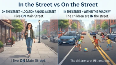 In the Street vs On the Street